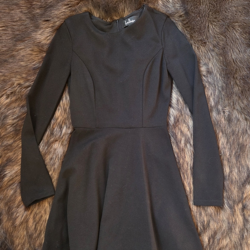 Lulus Black Long Sleeve Cocktail Dress